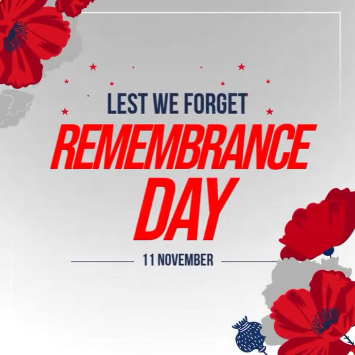White Remembrance Day Square Template | PosterMyWall