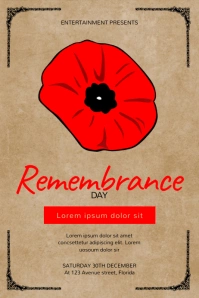 Remembrance Day Flyer Design Template Affiche