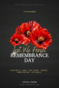 Remembrance Day Flyer Template Poster