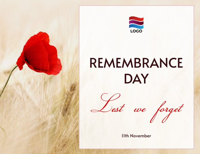 Remembrance day lest we card Template PosterMyWall