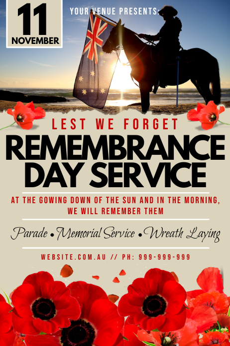 Remembrance Day Poster Template | PosterMyWall