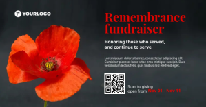 Remembrance Fundraiser Facebook begivenhed cover template