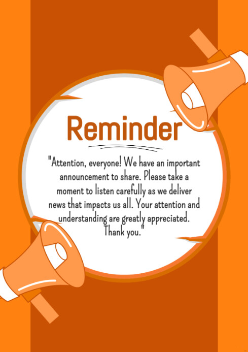 Reminder Poster Example Reminder Template | PosterMyWall