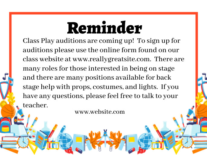 Module Reminder Poster Reminder Template | PosterMyWall
