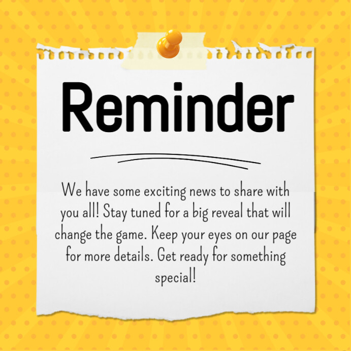 Reminder Template | PosterMyWall