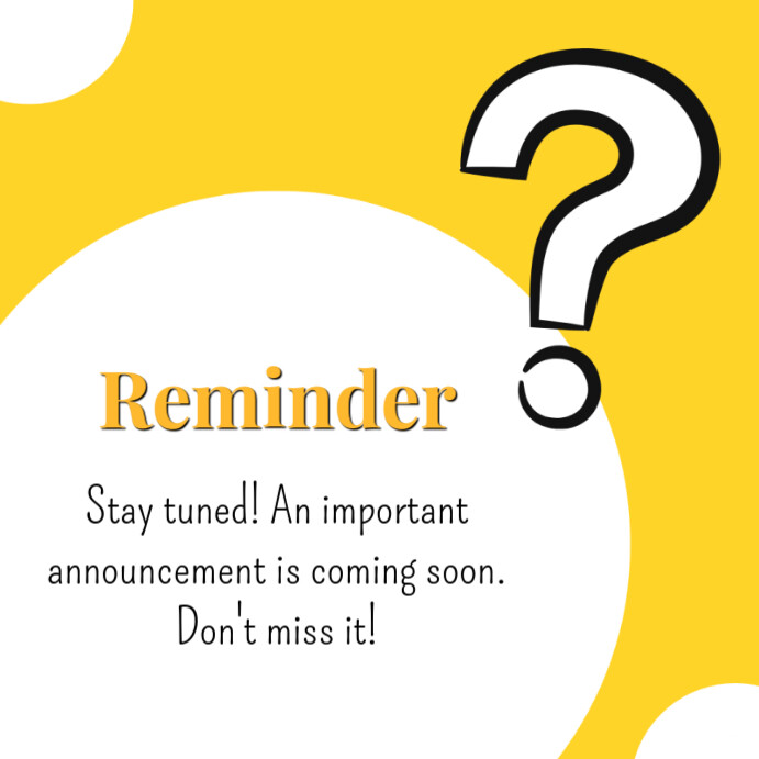 Reminder Template | PosterMyWall