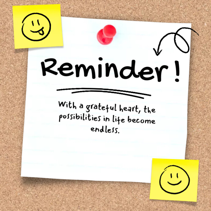 Post Note Reminders Copy of Reminder Note Instagram Post | PosterMyWall