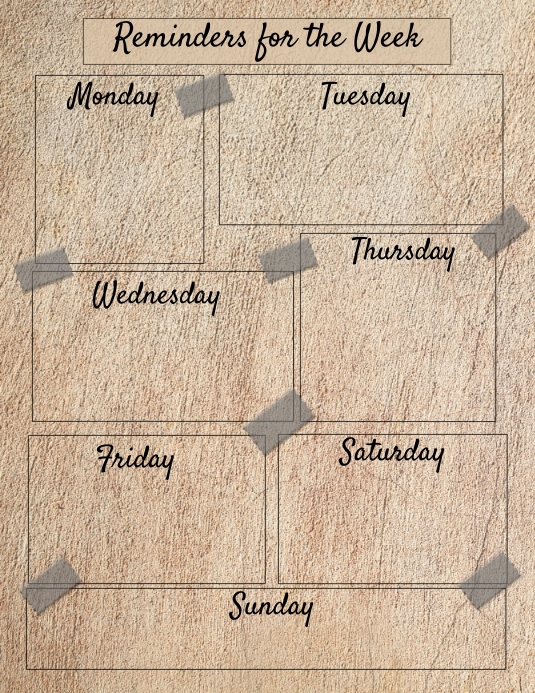 reminders for the week template | PosterMyWall