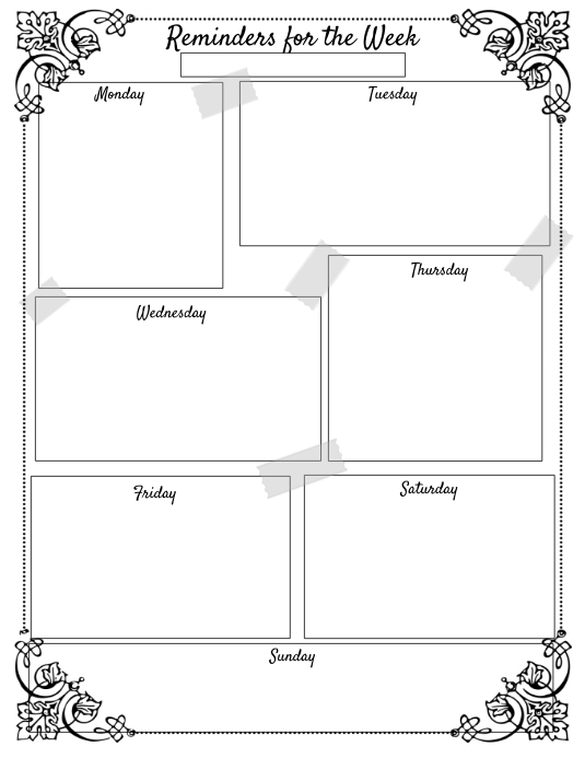 reminders for the week template | PosterMyWall
