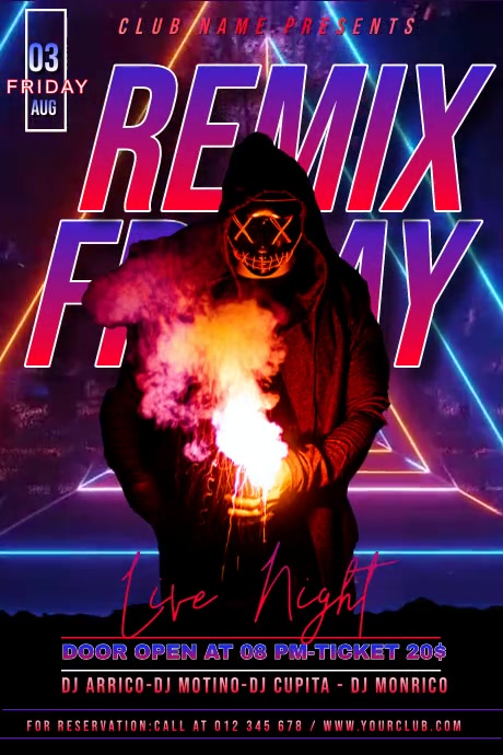 Remix Friday Night Template | PosterMyWall