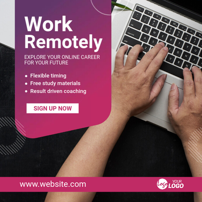 Remote Job Banner Ad Template | PosterMyWall