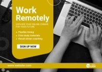 Remote Job Banner Ad Postcard template