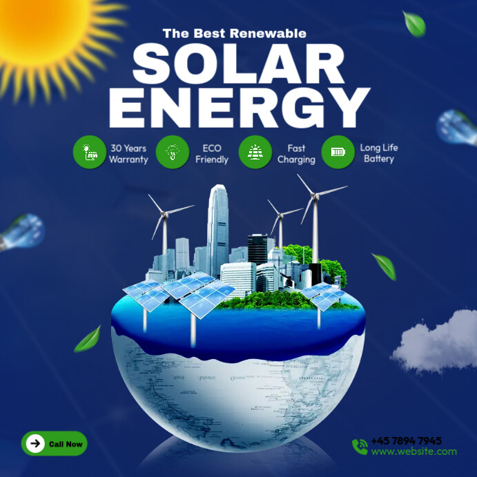Renewable and clean solar ad Template | PosterMyWall
