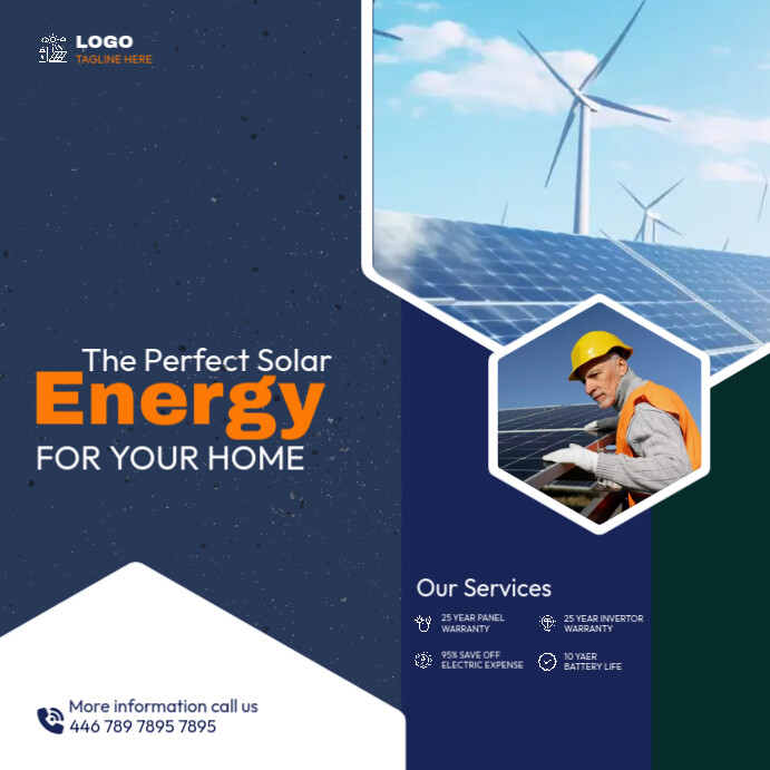 Solar Panel Advert Renewable and clean solar energy ad template | PosterMyWall