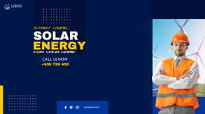 Renewable energy youtube cover design templat template