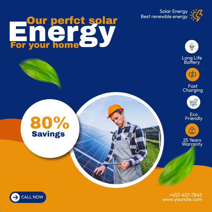 Solar Panel Advert Renewable solar energy ad template | PosterMyWall