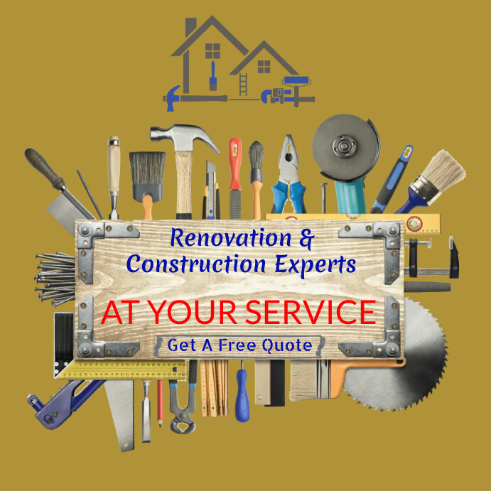 Renovation & Construction services advertise Template | PosterMyWall