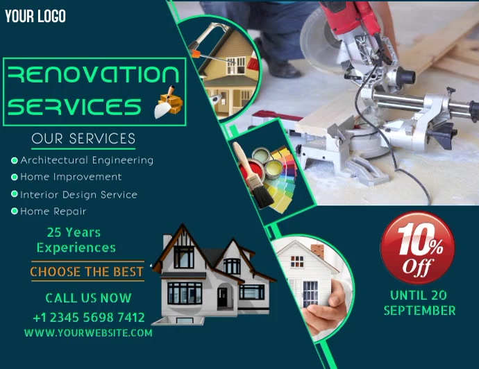 Copy of renovation service promotion flyer template | PosterMyWall