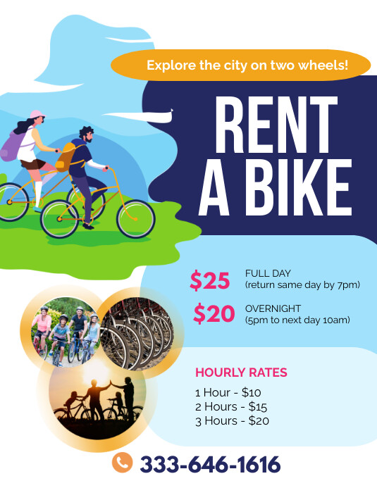 Rent a Bike Flyer Poster Template | PosterMyWall