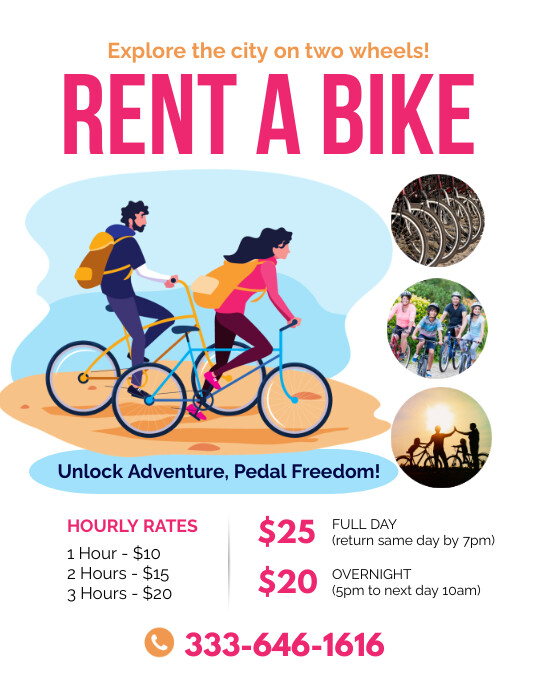 Rent a Bike Flyer Poster Template | PosterMyWall