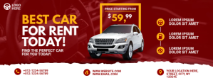 Red Car Rental Promotion Facebook-coverfoto Template