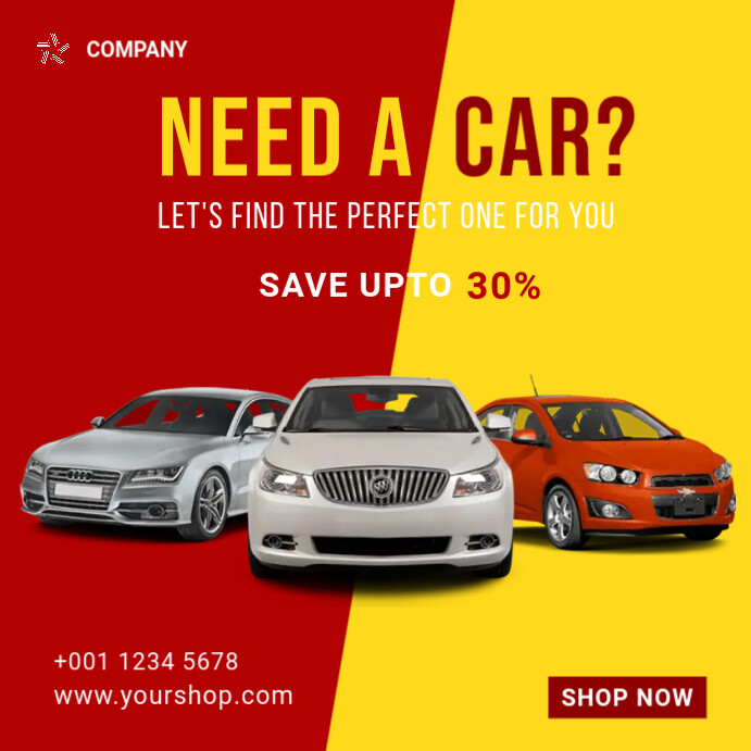 We Rent Cars Advertisement Rent A Car Ad Template | PosterMyWall