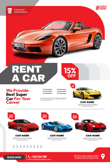 We Rent Cars Advertisement Rent A Car Ads Template | PosterMyWall