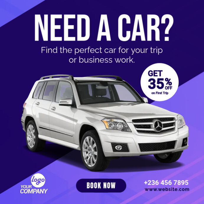 Rent a Car Banner Ad Template | PosterMyWall