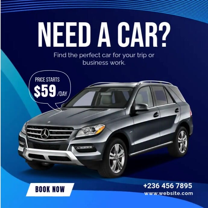 Rent a Car Banner Ad Template | PosterMyWall