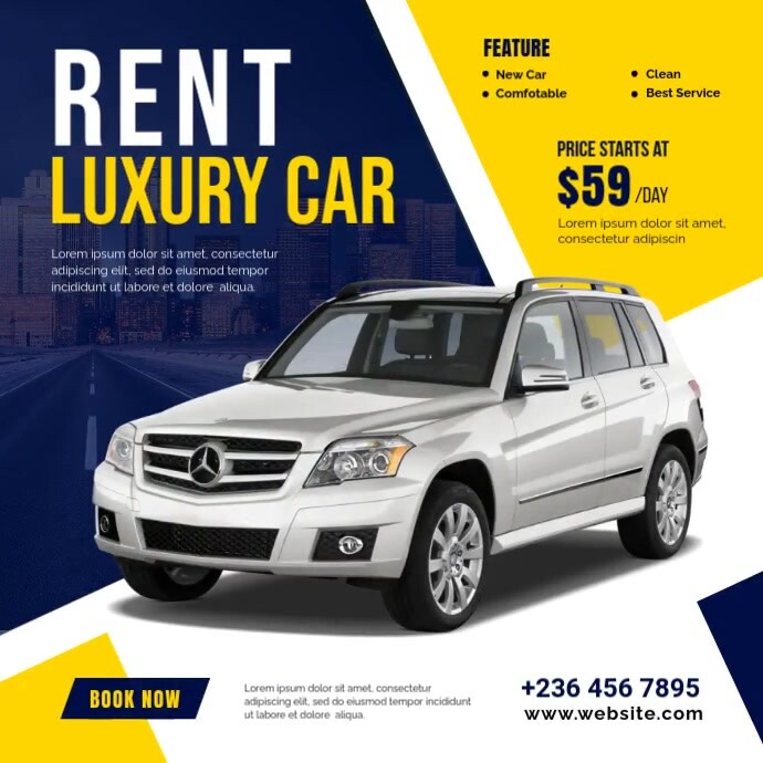 Rent A Car Banner Ad Template | PosterMyWall