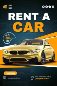 Rent A Car Banner 4' × 6' template
