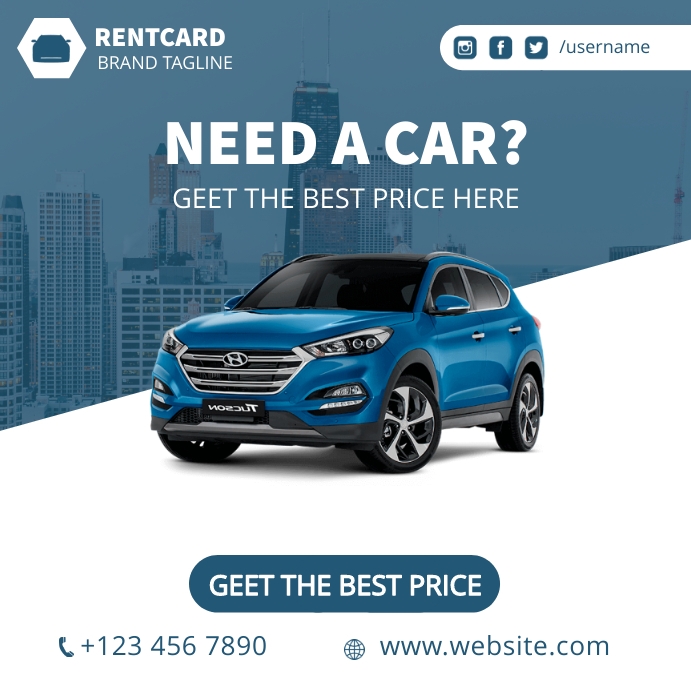 Rent A Car Instagram Template | PosterMyWall