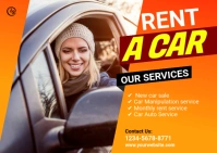 Rent a Car Postcard template