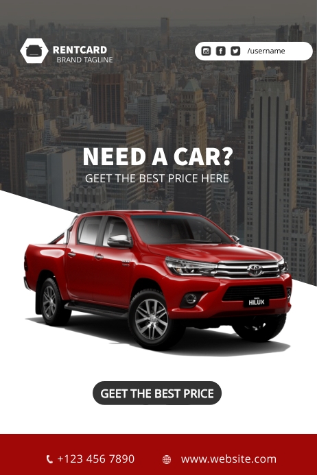 Rent A Car Poster template