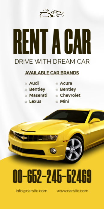 Rent a car Roll up banner | Car banner design template | PosterMyWall