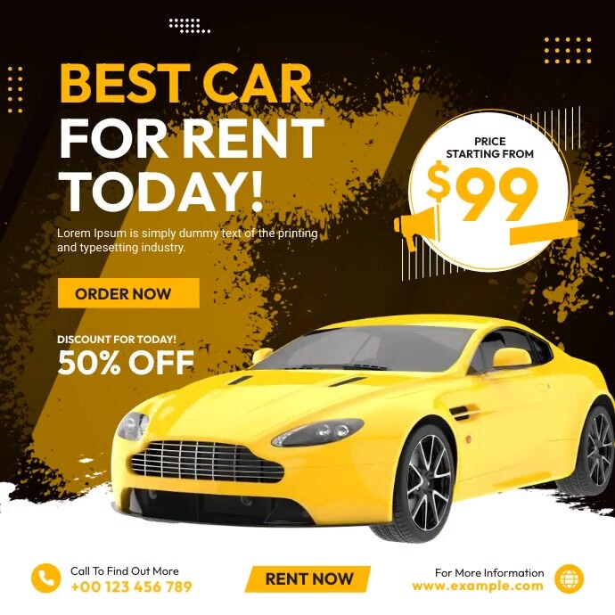 Rent A Car Service Ad Template | PosterMyWall