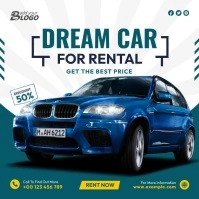 Rent A Car Service Ad Template โพสต์บน Instagram