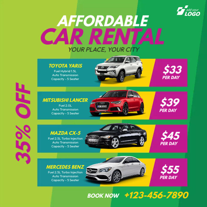 Rent A Car Service Ad Template | PosterMyWall