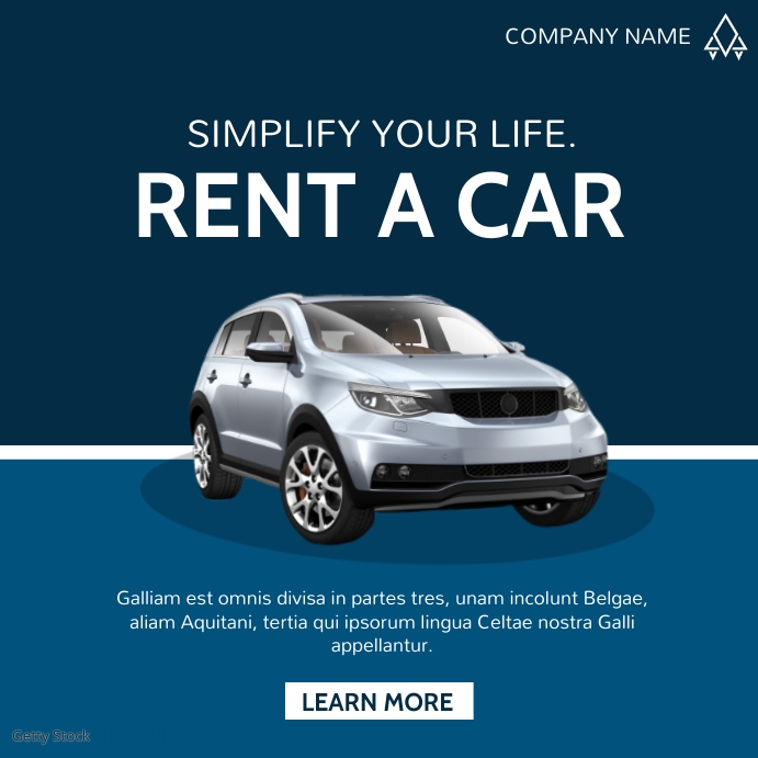rent a car simple modern minimal advertising Template | PosterMyWall