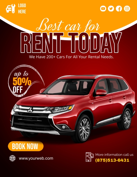 Rent A Car Today Flyer Template PosterMyWall