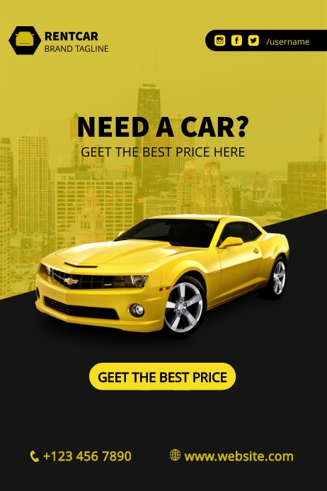 Banner Rent Car Background Rent Car Banner Template | PosterMyWall