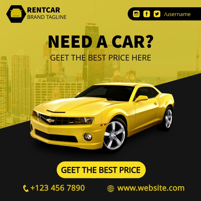 Rent Car Instagram Template | PosterMyWall