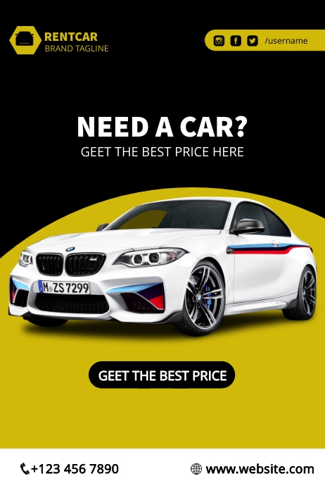 Rent Car Poster Template | PosterMyWall