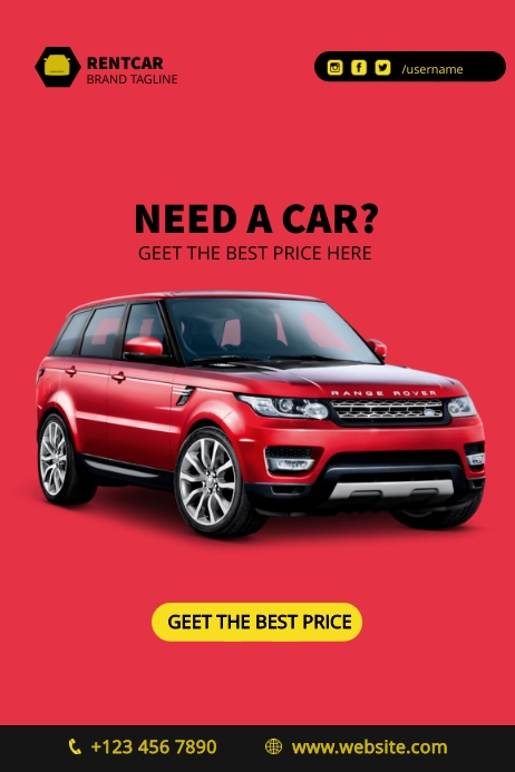 Rent Car Poster Template | PosterMyWall