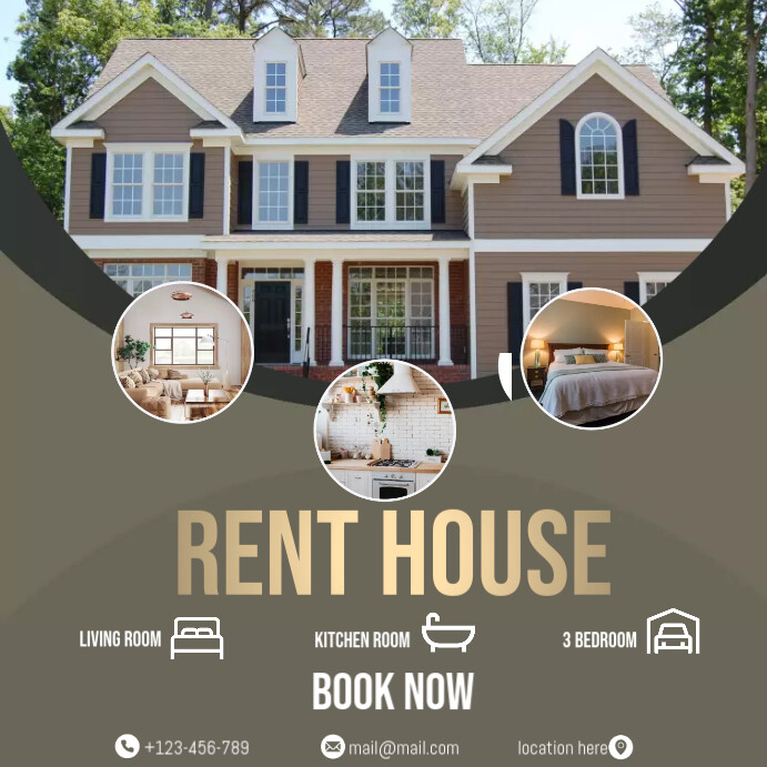 RENT HOUSE Template | PosterMyWall