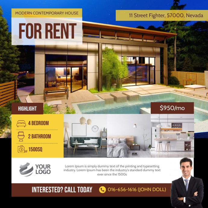 Pinterest Renting Ad Copy of Rent Real Estate Instagram Ad Template | PosterMyWall