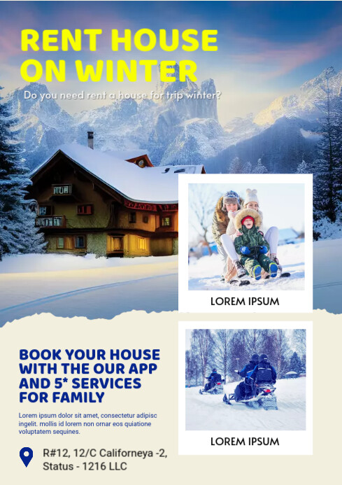 Winter Rent Promo Flyer Copy of Rent Winter House | PosterMyWall
