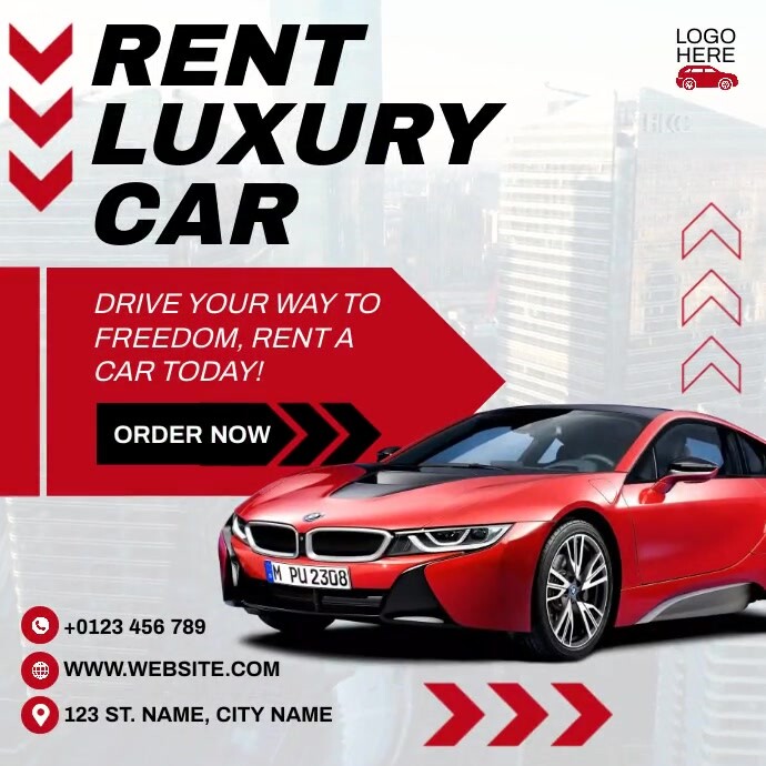 We Rent Cars Advertisement Rental Car Ads Template | PosterMyWall