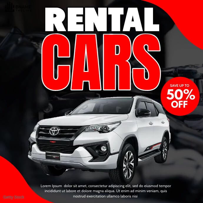 Lorry Rent Advertisements Plantilla de Rental Car Ads | PosterMyWall