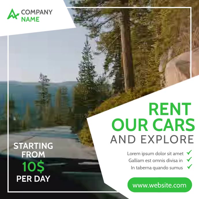 We Rent Cars Advertisement rental car advertisement Template | PosterMyWall